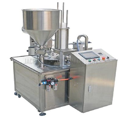 خرید ماشین بسته بندی پر کردن فنجان چرخشی انعطاف پذیر 20-500 میلی لیتر 0-85°C دمای Hopper 380V منبع برق online manufacture